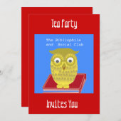 Invitation chouette dorée (Devant / Derrière)