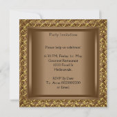Invitation Chouette Dorée Image Elite Fête d'Anniversaire Élé (Dos)