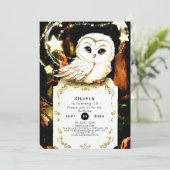 Invitation Chouette enchantée mignonne Anniversaire (Debout devant)