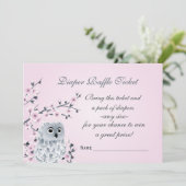 Invitation Chouette Fleurs de cerisier Billet de rabat (Debout devant)