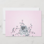 Invitation Chouette Fleurs de cerisier Billet de rabat (Dos)