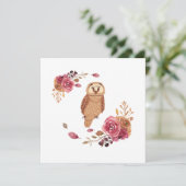 Invitation Chouette florale (Debout devant)
