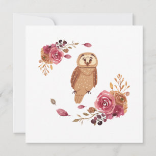 Invitation Chouette florale