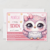 Invitation Chouette magique lunaire anniversaire de enfant (Devant)