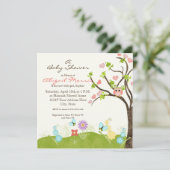 Invitation Chouette mignonne à lunettes de soleil Arbre de vi (Debout devant)