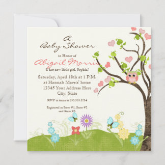 Invitation Chouette mignonne à lunettes de soleil Arbre de vi