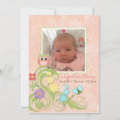 Invitation Chouette mignonne à lunettes de soleil Arbre de vi (Dos)