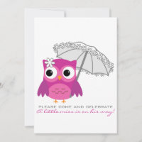 Chouette mignonne avec Baby shower Parasol Invitat