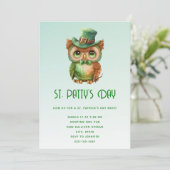 Invitation Chouette mignonne dans un chapeau vert Haut Chapea (Debout devant)