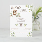 Invitation Chouette mûre sur le Baby shower d'aquarelle de br (Debout devant)