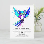 Invitation Chouette numérique Whimsical Woodland (Debout devant)