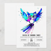 Invitation Chouette numérique Whimsical Woodland (Devant / Derrière)