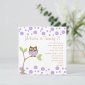 Invitation Chouette pourpre (Debout devant)