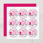Invitation Chouette rose 10e anniversaire Cupcake Toppers (Devant / Derrière)