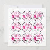 Invitation Chouette rose 2e Toppers Cupcake (Devant)