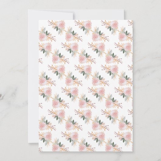 Invitation Chouette rose fleurie chouette douche bébé fille I (Dos)