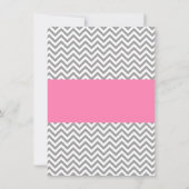 Invitation Chouette rose Gris Chevron Baby shower fille (Dos)