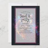 Invitation Chouette spatiale colorée (Devant)