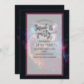 Invitation Chouette spatiale colorée (Devant / Derrière)