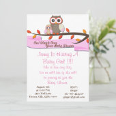 Invitation Chouette Surveillez Baby shower Anniversaire Invit (Debout devant)