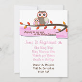 Invitation Chouette Surveillez Baby shower Anniversaire Invit (Dos)