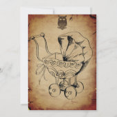 Invitation Chouette Vintage Élégant Gothique, Baby shower Hal (Dos)