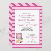 Invitation Chouette Violette Rose Apporte Un Baby shower De L (Devant / Derrière)