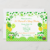 Invitation Chouettes de la fête de la Saint Patrick (Devant)