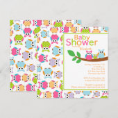 Invitation Chouettes de papa et maman avec Baby shower de che (Devant / Derrière)