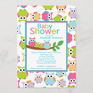 Invitation Chouettes de papa et maman avec Baby shower TWINS