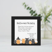 Invitation Chouettes d'Halloween (Debout devant)