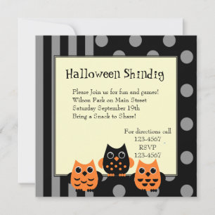 Invitation Chouettes d'Halloween
