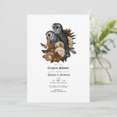 Invitation Chouettes en ambre vintage Couples gothiques Douch (Debout devant)