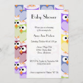 Invitation Chouettes mignonnes, Chouette Motif, Chouettes col (Devant / Derrière)