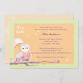 Invitation Chouettes Whimsical Baby Boy Douche (Devant / Derrière)