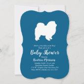 Invitation Chow Chow Chien Baby shower Garçon bleu (Devant)
