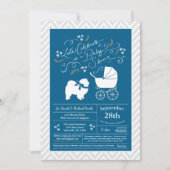 Invitation Chow Chow Chien Baby shower Garçon bleu (Devant)