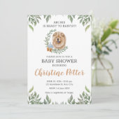 Invitation Chow Chow Chien Chien Chiot Baby shower Boho Verdu (Debout devant)