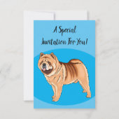 Invitation Chow Chow dog cartoon (Dos)