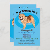 Invitation Chow Chow dog cartoon (Devant / Derrière)