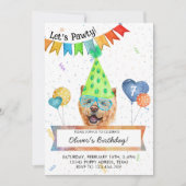 Invitation Chow Chow Lets Pawty Dog Anniversaire (Devant)