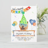 Invitation Chow Chow Lets Pawty Dog Anniversaire Fête Invitat (Debout devant)