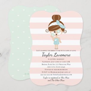 Invitation Choyez la brune de jour de spa d'invitations de