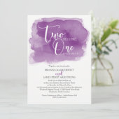 Invitation Chrétien Mariage Aquarelle violette (Debout devant)