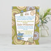 Invitation chrétienne de baby shower de petits (Debout devant)