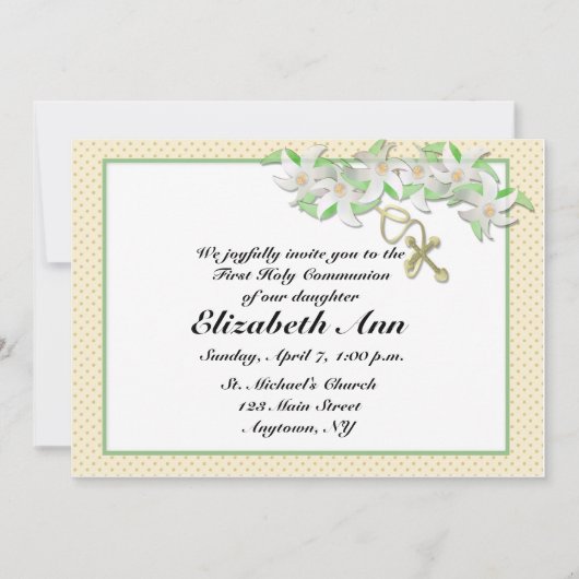 Invitation chrétienne de White Lilies (Devant)