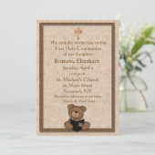 Invitation chrétienne d'ours de nounours (Debout devant)