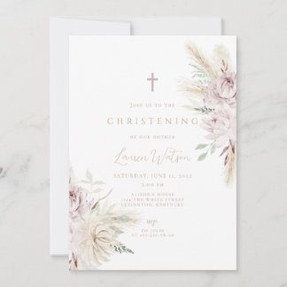 Invitation Chrisson de fleur rose