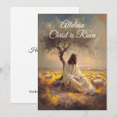 Invitation Christ vintage ressuscité Pâques chrétien religieu (Devant / Derrière)