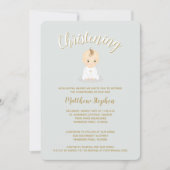 Invitation Christening Baby Boy (Devant)